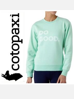 Cotopaxi sweatshirt medium M mint crewneck DO GOOD" organic cotton blend casual